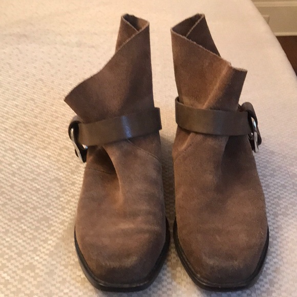 Suede, light tan Joe’s Jean booties. - Picture 2 of 5